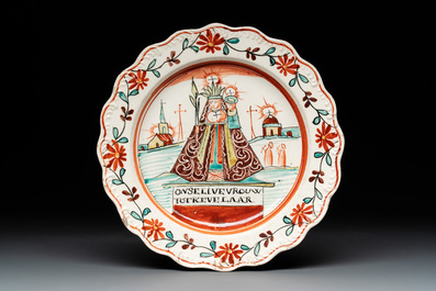 Five Dutch-decorated English 'religious subject' creamware plates, 18th C.