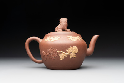 A large Chinese Yixing stoneware teapot and cover, Kangxi