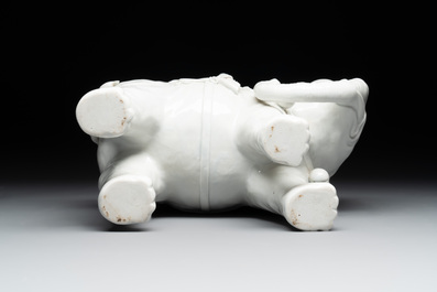 A Chinese Dehua blanc de Chine Samantabhadra seated on an elephant, Republic
