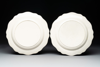 Four Dutch-decorated English 'religious subject' creamware plates, 18th C.
