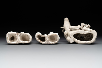 Five Chinese Dehua blanc de Chine groups, 20th C.
