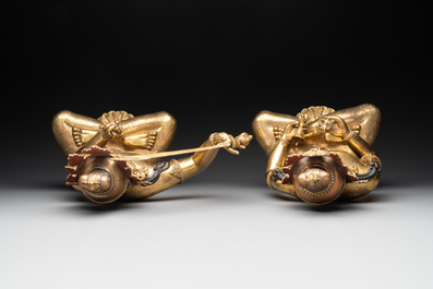 Two large gilt bronze figures of a Tara and Manjusri, Nepal, 20th C.