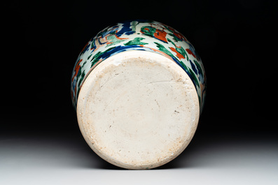 A Chinese wucai vase with court ladies and playing boys, Transitional period