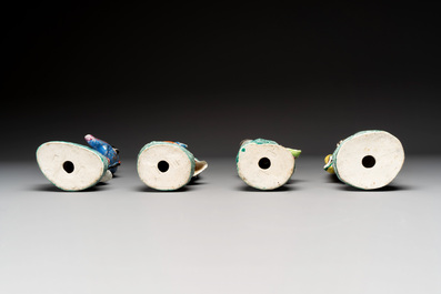 Four Chinese famille rose figures, Ge Yi Tai 戈益泰 mark, 19/20th C.