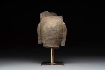 A Chinese stone head of Guanyin, Song/Ming