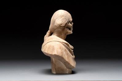 A carved marble 'Vanitas' or 'Memento Mori' bust, Italy, 18th C.