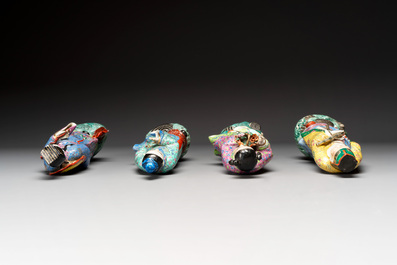 Four Chinese famille rose figures, Ge Yi Tai 戈益泰 mark, 19/20th C.