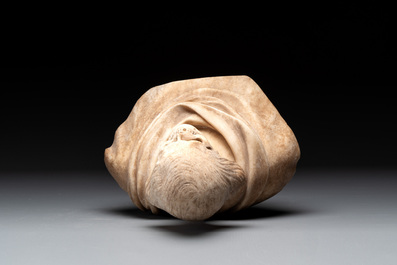 A carved marble 'Vanitas' or 'Memento Mori' bust, Italy, 18th C.