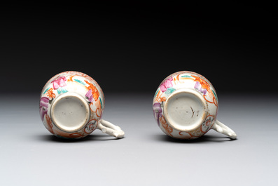 A collection of nine Chinese blue, white and famille rose wares, 18/19th C.