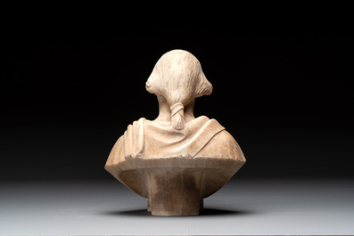 A carved marble 'Vanitas' or 'Memento Mori' bust, Italy, 18th C.