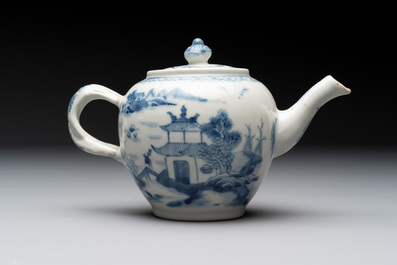 A collection of nine Chinese blue, white and famille rose wares, 18/19th C.