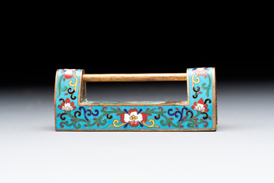 Seven various Chinese metal and cloisonn&eacute; locks, Qing