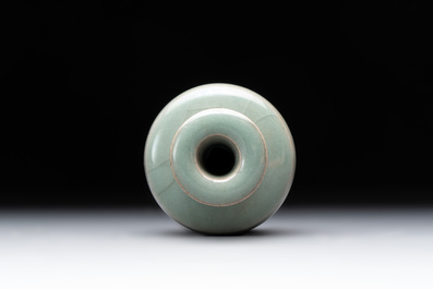 A small Chinese Longquan celadon mallet-shaped vase, Song/Yuan