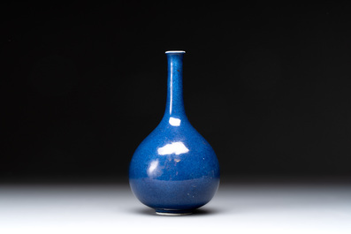 A small Chinese powder-blue bottle vase, 18th C.