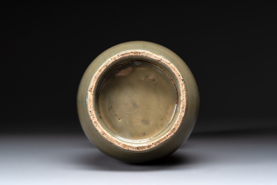 A Chinese Longquan celadon 'touhu' vase, Song/Yuan