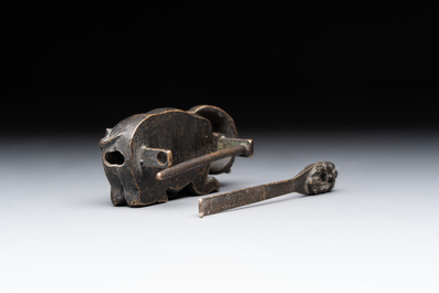 Seven various Chinese metal and cloisonn&eacute; locks, Qing