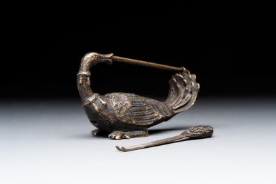 Seven various Chinese metal and cloisonn&eacute; locks, Qing