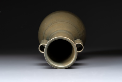 A Chinese Longquan celadon 'touhu' vase, Song/Yuan