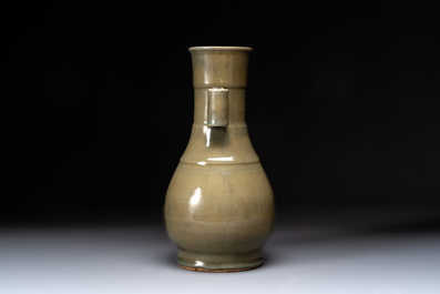 A Chinese Longquan celadon 'touhu' vase, Song/Yuan