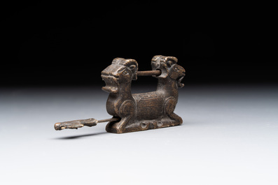 Seven various Chinese metal and cloisonn&eacute; locks, Qing