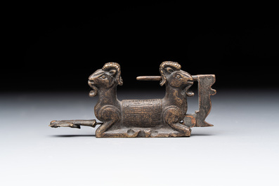 Seven various Chinese metal and cloisonn&eacute; locks, Qing