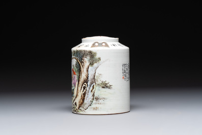 A large Chinese famille rose teapot and cover, signed Wei Yongsheng 魏庸生, dated 1941