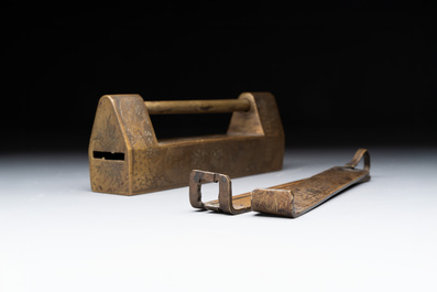 Seven various Chinese metal and cloisonn&eacute; locks, Qing