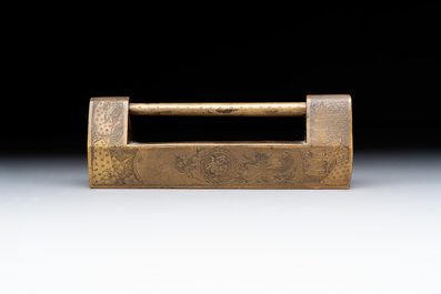 Seven various Chinese metal and cloisonn&eacute; locks, Qing
