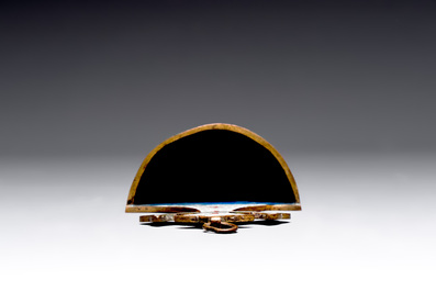 A rare Chinese cloisonn&eacute; holy water font, 19th C.