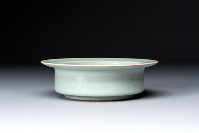 A Chinese Longquan celadon brush washer, Song or later