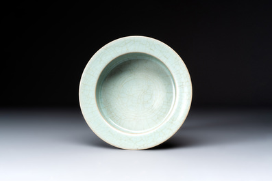 A Chinese Longquan celadon brush washer, Song or later
