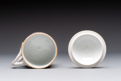 A polychrome gilt Meissen porcelain mug and cover for the Ottoman market, Germany, ca. 1780-1800