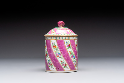 A polychrome gilt Meissen porcelain mug and cover for the Ottoman market, Germany, ca. 1780-1800