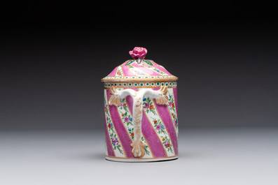 A polychrome gilt Meissen porcelain mug and cover for the Ottoman market, Germany, ca. 1780-1800