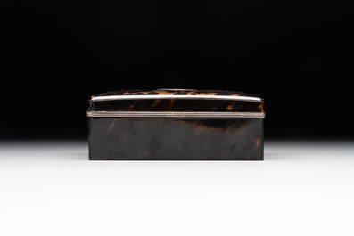 A tortoiseshell cigarette case, a card holder and a casket, 19/20th C.