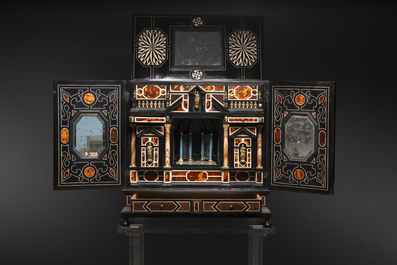A fine Italian tortoiseshell- and ebony-veneered cabinet, Florence, 17th C.