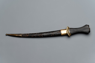 A Mamluk dagger and scabbard of the imperial guard, 19th C.