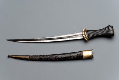 A Mamluk dagger and scabbard of the imperial guard, 19th C.