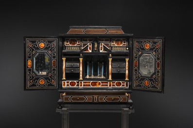A fine Italian tortoiseshell- and ebony-veneered cabinet, Florence, 17th C.