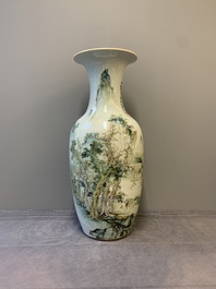A fine Chinese qianjiang cai vase, signed Wang Yeting 汪野亭, Nan Chang Guang Hua 南昌光華 mark, dated 1931
