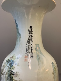 A fine Chinese qianjiang cai vase, signed Wang Yeting 汪野亭, Nan Chang Guang Hua 南昌光華 mark, dated 1931