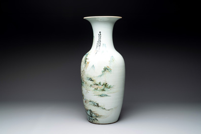 A fine Chinese qianjiang cai vase, signed Wang Yeting 汪野亭, Nan Chang Guang Hua 南昌光華 mark, dated 1931