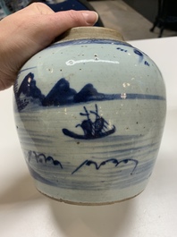 Nine Chinese blue and white wares, Kangxi and later