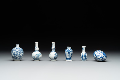 Nine Chinese blue and white wares, Kangxi and later