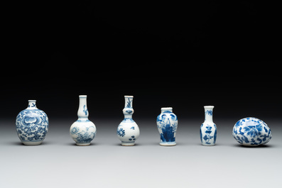 Nine Chinese blue and white wares, Kangxi and later