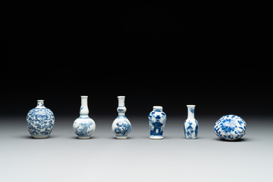 Nine Chinese blue and white wares, Kangxi and later
