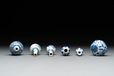 Nine Chinese blue and white wares, Kangxi and later