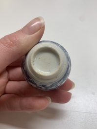 Nine Chinese blue and white wares, Kangxi and later