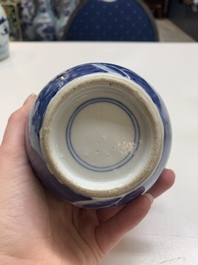 Nine Chinese blue and white wares, Kangxi and later