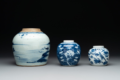 Nine Chinese blue and white wares, Kangxi and later